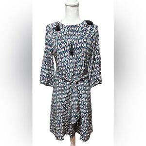 Figue‎ silk Long Sleeve Tassel Tie Midi dress XS